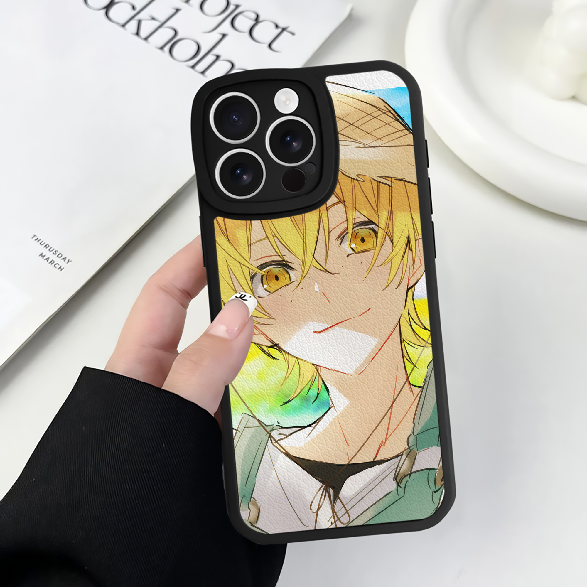 （画像用） 文豪ストレイドッグス Bungo Stray Dogs 【iPhone 16シリーズ対応】シリコンスマホケース（レザー調） 材質：シリコン